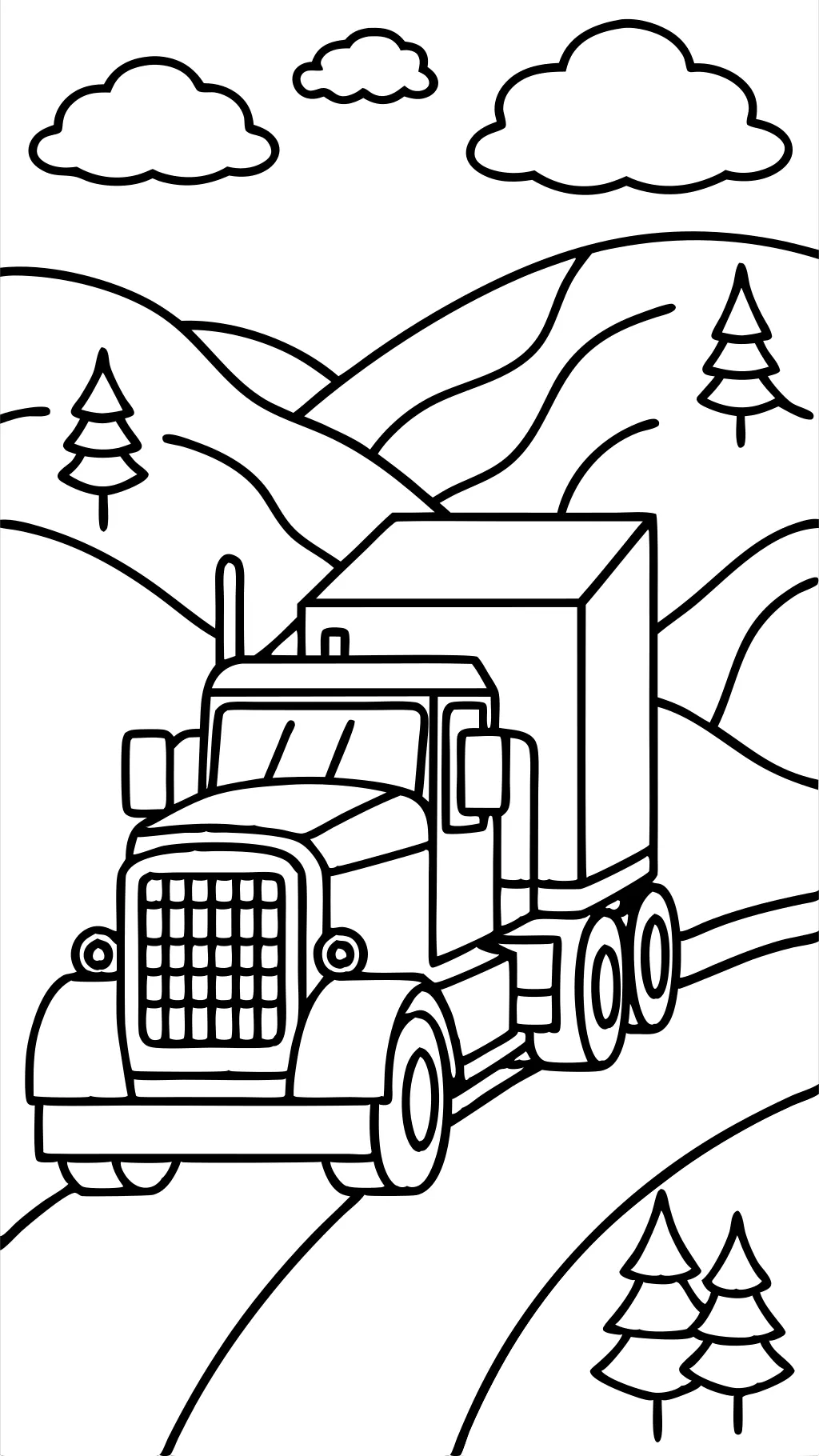 tractor trailer coloring pages